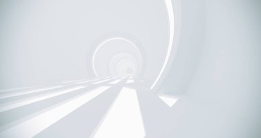 Işıkları ile gerçekçi daire Sci-Fi koridor