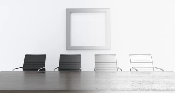 3d rendering of office with chars and empty table — Stock Photo, Image