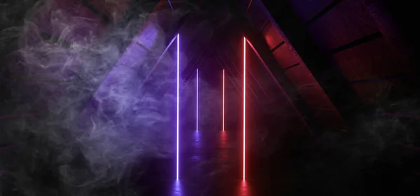 Stoom mist rook driehoek donker podium Toon hal Tunnel Laser N — Stockfoto