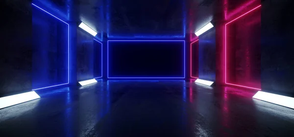 Láseres reflectantes de grunge de hormigón subterráneo de láser brillante de neón — Foto de Stock