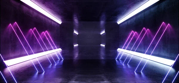 Neon Glödande Laser Underground Concrete Grunge Reflective Lasers — Stockfoto