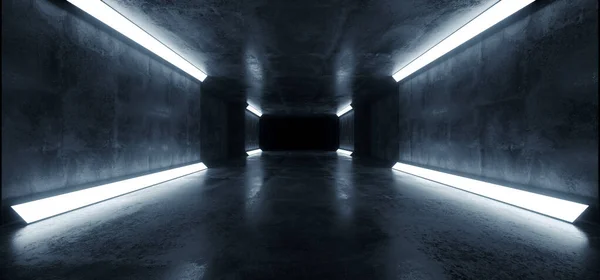 Estudio reflexivo de hormigón futurista de ciencia ficción túnel Underg — Foto de Stock