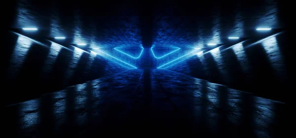 Sci Fi Futuristische straal Buitenaards ruimteschip Neon gloeiende laser — Stockfoto