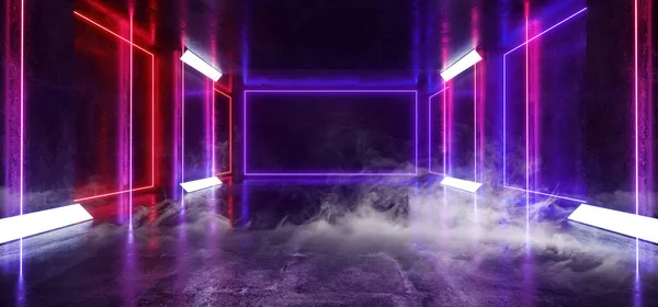 Smoke Fig Mist Night Club Show Stage Neon Tubes gloeiende paarse B — Stockfoto