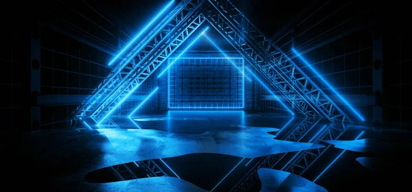 Triangle Shaped Construction Installation Sci Fi Futuristic Virt