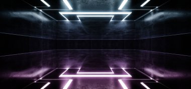 Lazer Şov Kulübü Karanlık Neon Bilim Kurgu Gelecekçi Mor Mor Mavi Asker