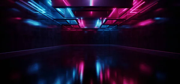Lazer Şov Kulübü Karanlık Neon Bilim Kurgu Gelecekçi Mor Mor Mavi Asker — Stok fotoğraf