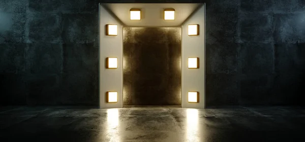 Cocnrete Grunge Room Fashion Podium Door Lights Star Show Reflec