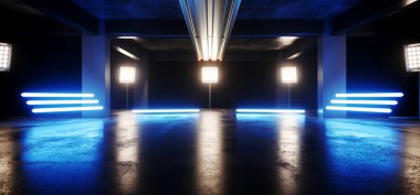 Gelecekçi Bilim Kurgu Tüneli Koridoru Yeraltı Garajı Gru