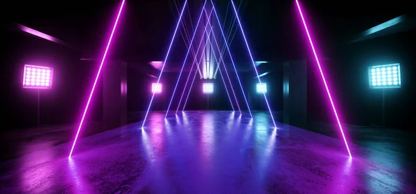 Futurisztikus háromszög Sci Fi alagút folyosó földalatti G folyosó — Stock Fotó