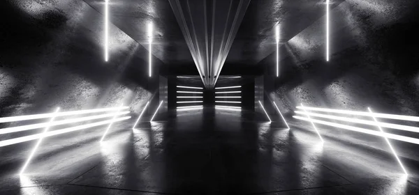 Futuristische Sci Fi Tunnel Corridor hal ondergrondse garage Gru — Stockfoto