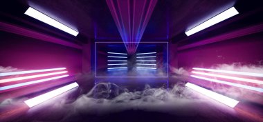 Smoke Fog Dance Club Neon Sahne Lazerleri Parlayan Mavi