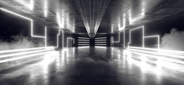 Smoke Fog Dance Club Neon Sahne Işını Çizgileri Parlayan Beyaz Lazerler 