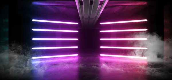 Smoke Fog Dance Club Neon Sahne Lazerleri Parlayan Mavi — Stok fotoğraf