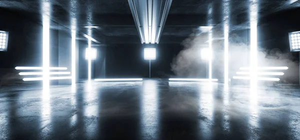 Smoke Fog Dance Club Lasers de feixe de fase de néon brilhando Whit vibrante — Fotografia de Stock