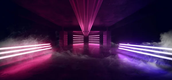 Smoke Fog Dance Club Neon Stage Beam Lasers Glowing Vibrant Blue
