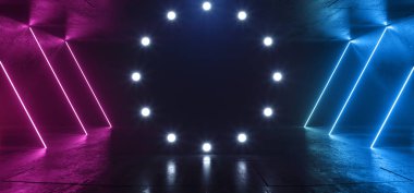 Sis Dumanlı Gece Kulübü Dans Sahnesi Stüdyosu Parlayan Neon