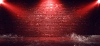 Smoke Fog Steam Dark Podium Night Retro Brick Stage Club Garajı