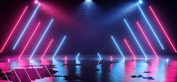 Neon Future Sci Fi Laser Beam Purple Blue Vibrant Stage Podium B — 스톡 사진