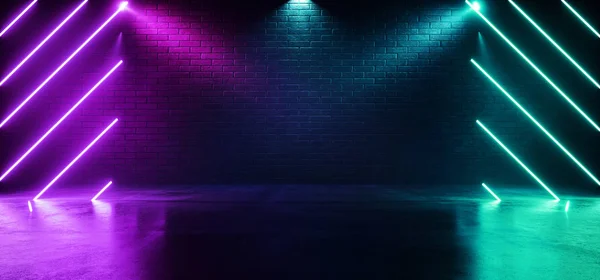 Neon Future Sci Fi Laser Beam Purple Blue Vibrant Stage Podium B — 스톡 사진