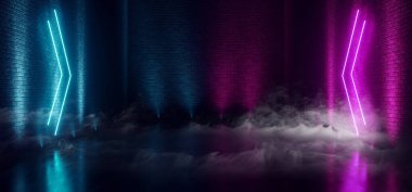 Duman Buharı Parlayan Oklar Lazerler Şekillendirilmiş Işıklar Mor Mavi