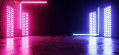 Stüdyo Neon Öncü Lazer Işıkları Geniş Garaj Otomobili S 'de Parlıyor