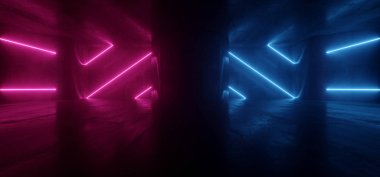 Bilimkurgu Geleceği Neon Işınlama Lazer Tüpleri Üçgen şekilli Ortak Çizgiler