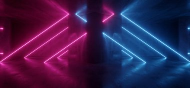 Bilimkurgu Geleceği Neon Işınlama Lazer Tüpleri Üçgen şekilli Ortak Çizgiler