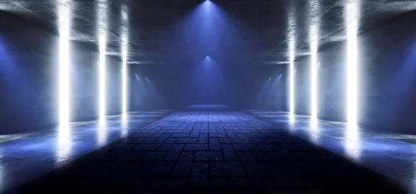 Dark Neon Lumineux Club Spot Lumières Passerelle Podium Stage Danse Fl — Photo
