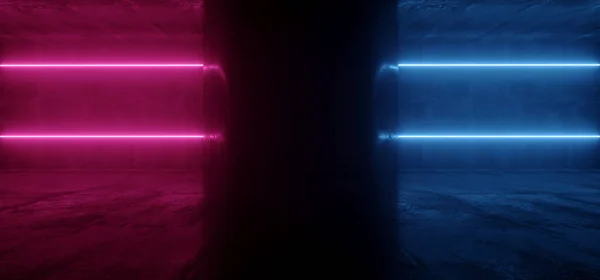 Sci fi futurista NEON feixe de tubos laser linhas triângulo em forma de co — Fotografia de Stock
