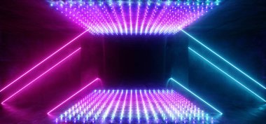 Kulüp Sahnesi Cyberpunk Neon Lazer Led Noktalar Bilim Kurgu Geleceği Işıkları