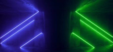 Kulüp Sahnesi Siber Punk Lazer Bilim Kurgu Geleceği Parlayan Işınlar 