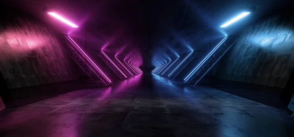 Sci Fi Futuristiska rymdskepp Neon Glödande tunnelkorridor Pantone — Stockfoto