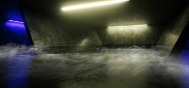 Smoke Fog Park Arabası Yeraltı Garajı Neon Flüoresan Işıkları