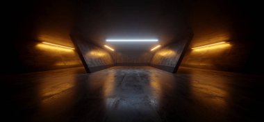 Bilim Kurgu Futuristik Turuncu Beyaz Mavi Parlayan Neon Öncü Lazer