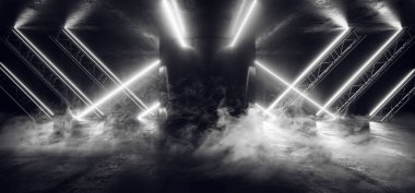 Neon Sci Fi Fütürist Lazer Sanal Beton Duman Ga