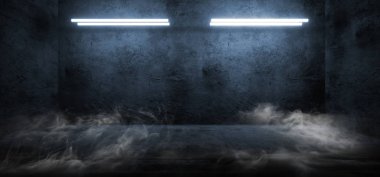 Smoke Fog Futuristik Bilim Kurgu Mavi Pantone Parlak Lazer Işını