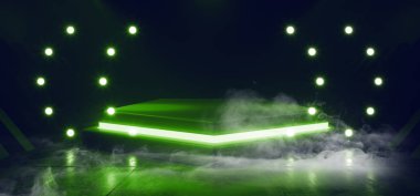 Smoke Fog Dark Sci Fi Showcase Neon Green Studio Lazer Parlayan S