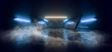 Smoke Fog Dark Empty Neon Led Laser Parlayan Blue Pantone Modern 