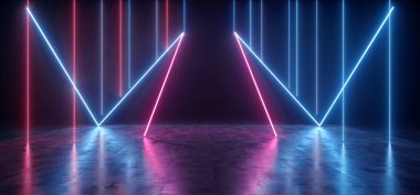 Laser Cyber Neon Glowing Pantone Purple Blue Retro Sci Fi Futuri