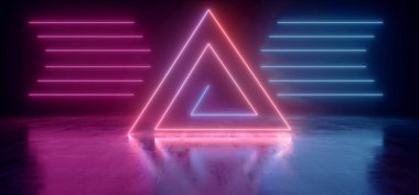 Neon Glowing Cyber Virtual Laser Triangle Purple Pantone Blue Li