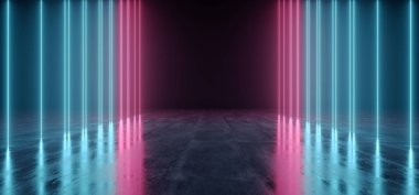 Dark Vibrant Neon Laser Retro Sci Fi Futuristic Modern Spaceship