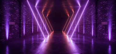 Neon Sci Fi Retro Modern Glowing Pantone Purple Red Club Neon Da