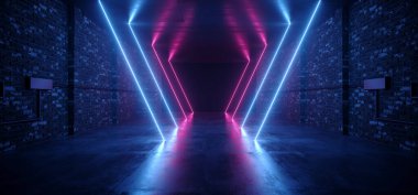 Neon Sci Fi Retro Construction Metal Arc Glowing Pantone Blue Pu