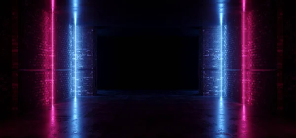 Neon Sci Fi Retro Modern Glowing Pantone Blue Purple Red Club Ne — Stock Photo, Image