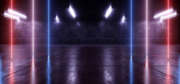 Seta laser futurista de néon em forma de luzes brilhando azul roxo Pa — Fotografia de Stock
