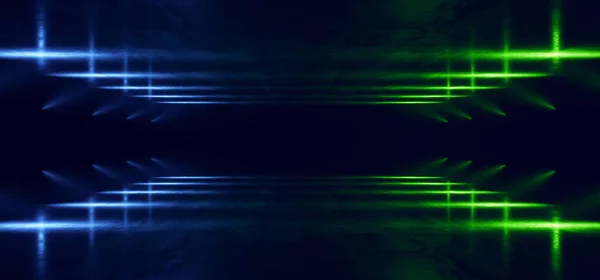 Green Blue Neon Laser Retro Modern Sci Fi Futuristic Spaceship C