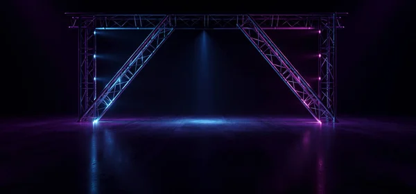 Neon Glowing Stage Purple Blue Laser Fluorescent Retro Modern Fu