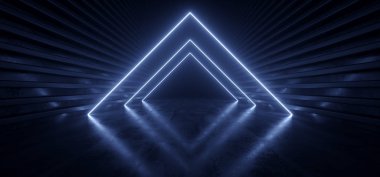 Sci Fi Laser Neon Triangle Cyber Virtual Alien Spaceship Purple 