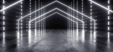 Sci Fi Stage Podium Laser Neon Triangle Path Cyber Virtual Alien